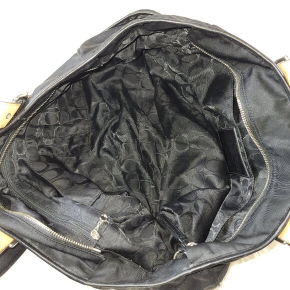 Coach Black Nylon / Leather Tote Bag Handcrafted in Turkey - Picture 15 of 16